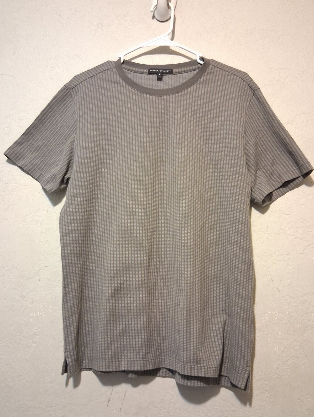 Robert Barakett Men's ‎ Short Sleeve T-Shirt Crewneck Gray SzM 100% Cotton Basic